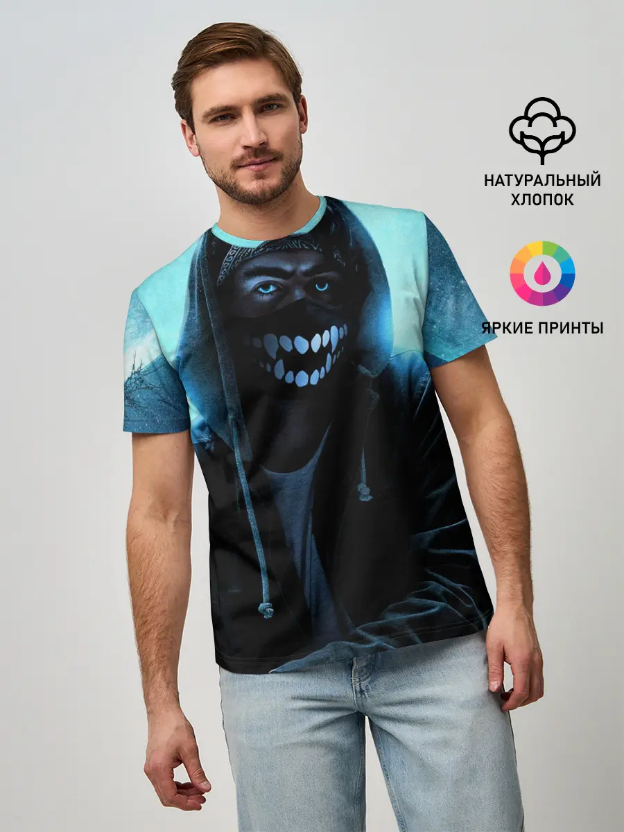 Мужская базовая футболка / Парень в маске