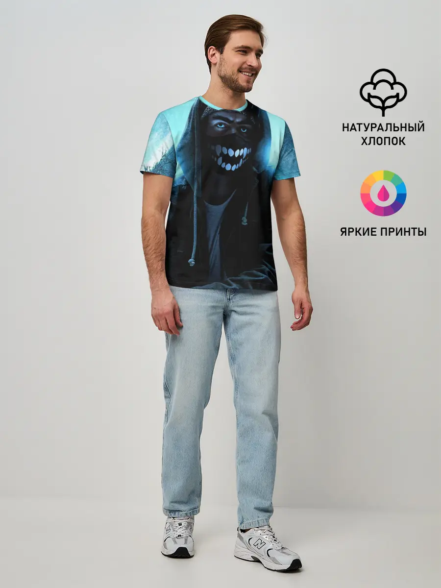 Мужская базовая футболка / Парень в маске