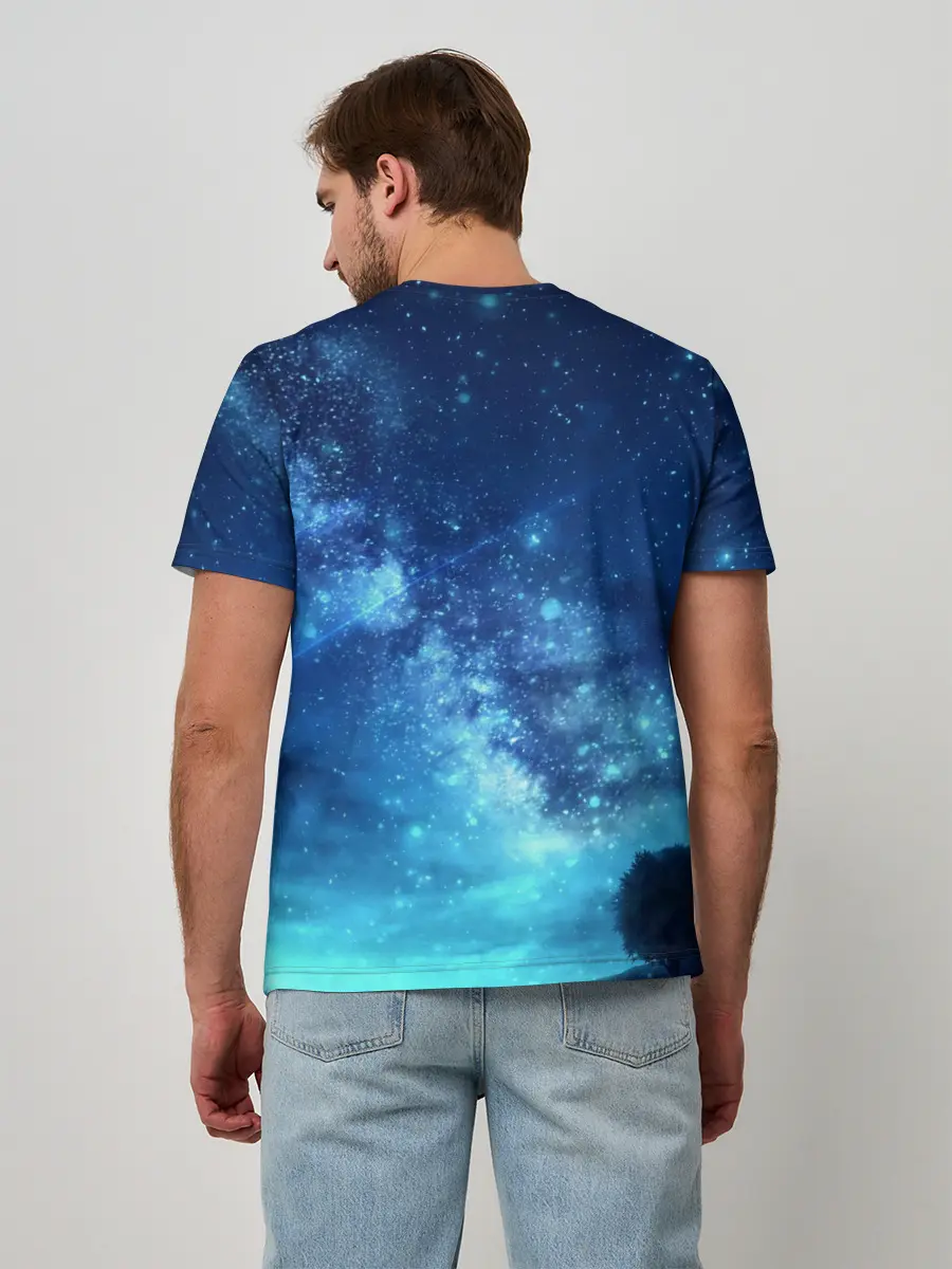 Мужская базовая футболка / Синяя Небо