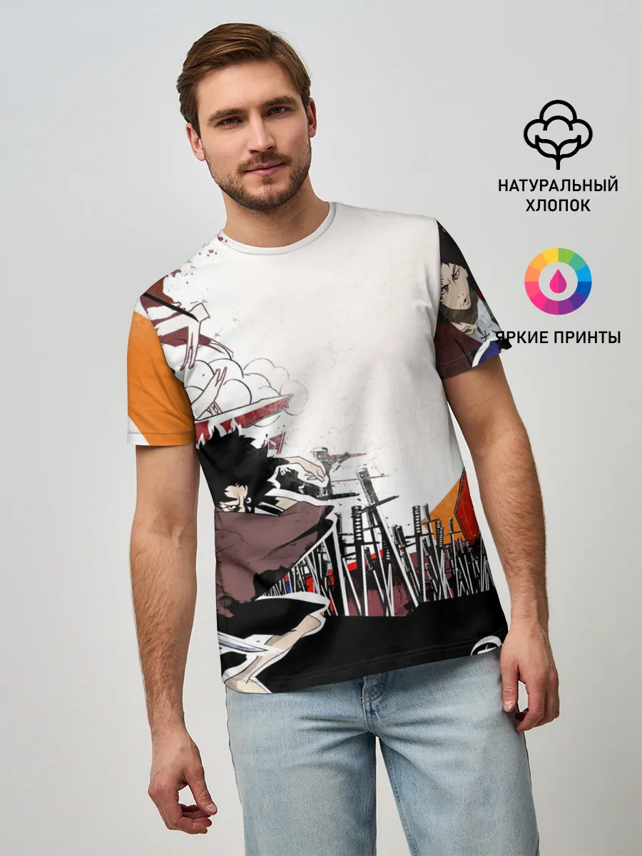 Мужская базовая футболка / Афросамурай аниме