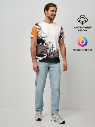 Мужская базовая футболка / Афросамурай аниме