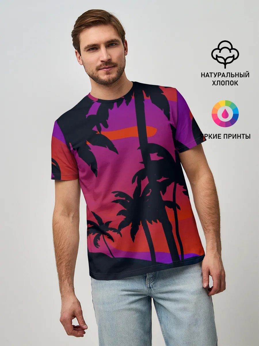Мужская базовая футболка / Тропический пляж