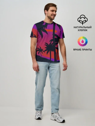 Мужская базовая футболка / Тропический пляж