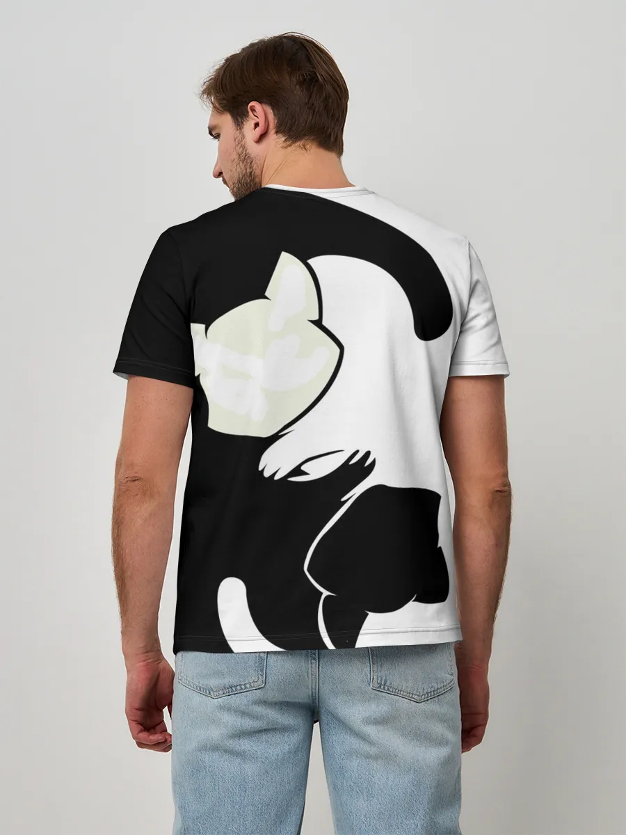 Мужская базовая футболка / Инь и Янь котики