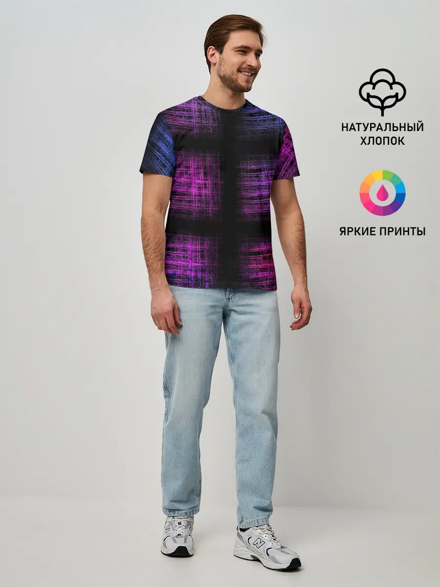 Мужская базовая футболка / Неоновая абстракция