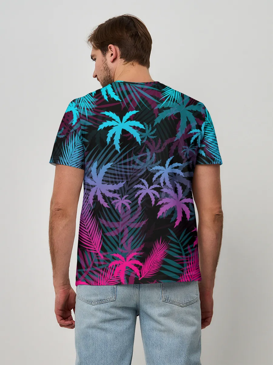 Мужская базовая футболка / НЕОНОВЫЕ ПАЛЬМЫ | NEON PALMS