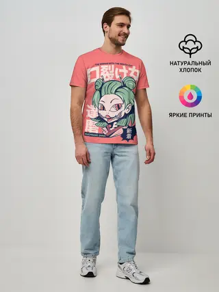 Мужская базовая футболка / Anime Kuchisake Onna Yokai