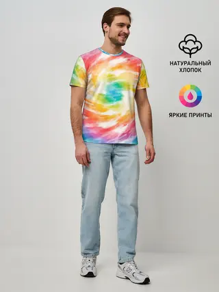 Мужская базовая футболка / РАДУЖНЫЙ УРАГАН | HURRICANE