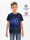 Детская базовая футболка / Цветные соты 3D