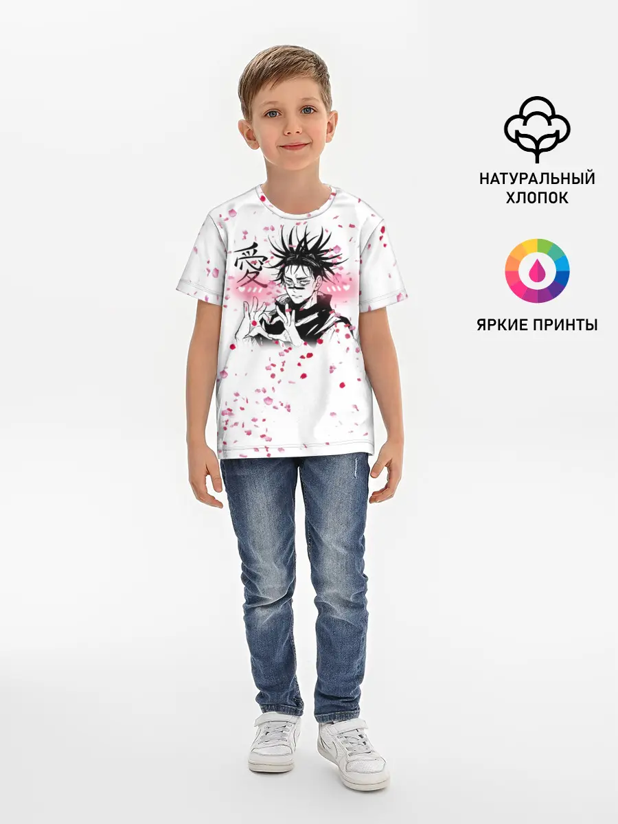 Детская базовая футболка / Манга Аниме Любовь Сердце