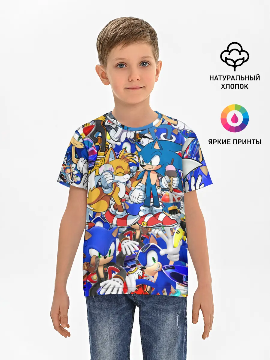 Детская базовая футболка / SONIC PATTERN | СОНИК