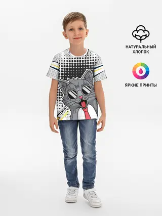 Детская базовая футболка / Кот