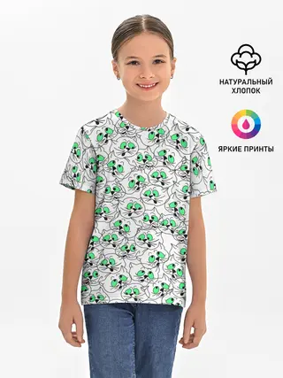 Детская базовая футболка / Веселые кошачьи глазки