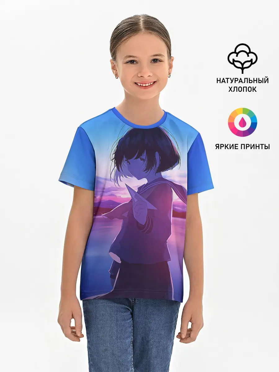Детская базовая футболка / Anime Sunset