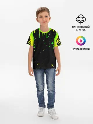 Детская базовая футболка / НЕОНОВЫЕ ПОДТЕКИ