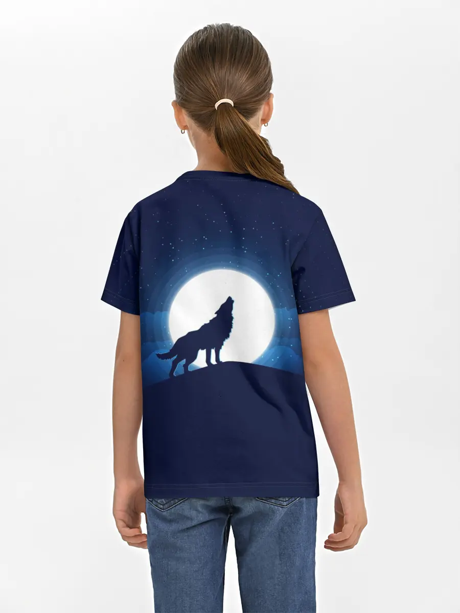 Детская базовая футболка / Воющий на луну