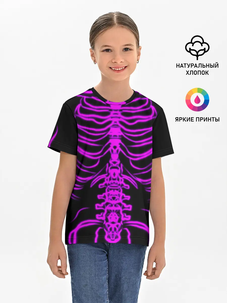 Детская базовая футболка / Розовые кости