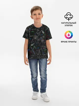 Детская базовая футболка / Русский орнамент