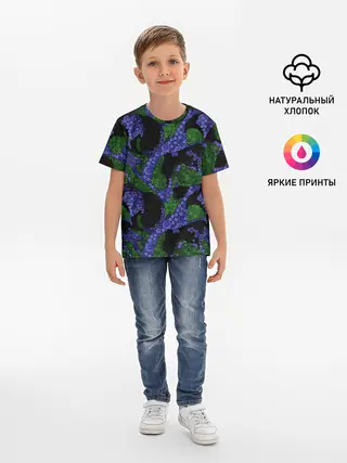 Детская базовая футболка / Абстрактный темный в горох