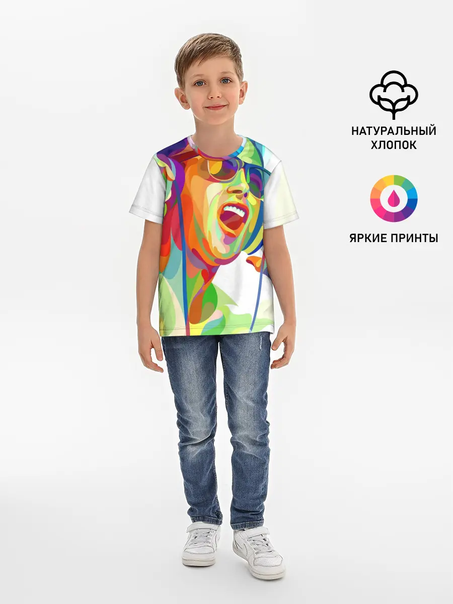 Детская базовая футболка / Слушаем Музыку