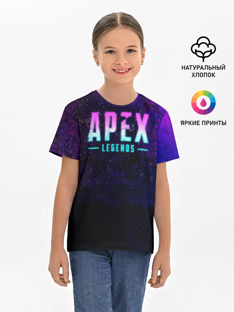 Детская базовая футболка / Apex Legends. Neon logo