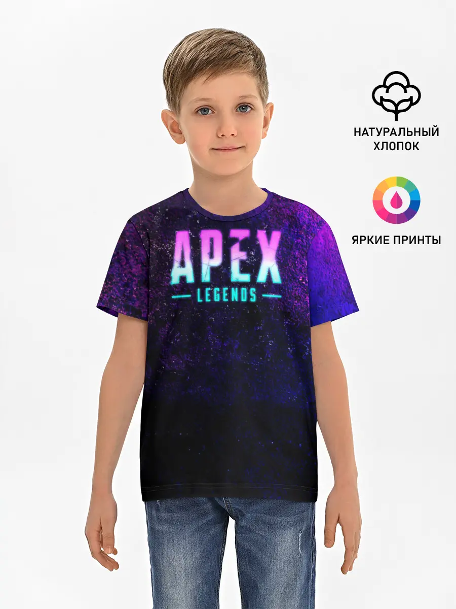 Детская базовая футболка / Apex Legends. Neon logo