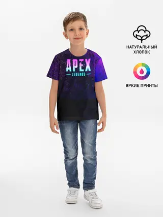 Детская базовая футболка / Apex Legends. Neon logo