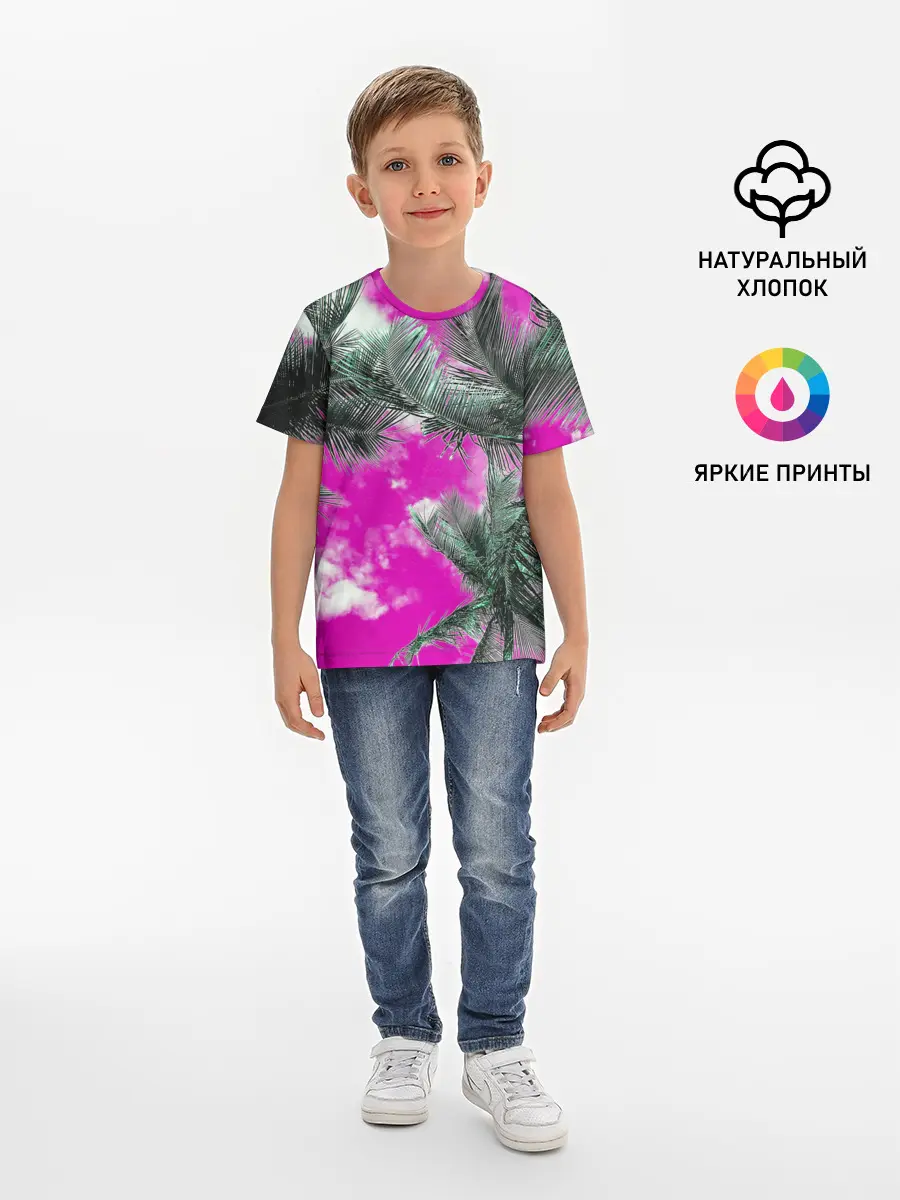 Детская базовая футболка / Palms Glitch