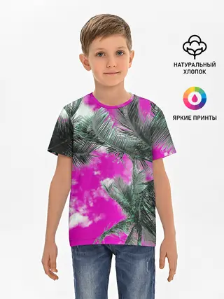 Детская базовая футболка / Palms Glitch
