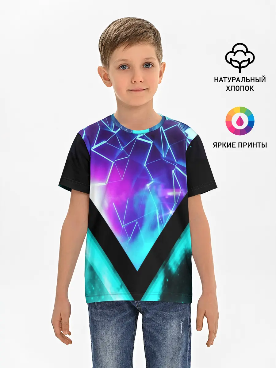 Детская базовая футболка / NEON GEOMETRY