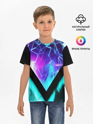Детская базовая футболка / NEON GEOMETRY