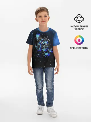 Детская базовая футболка / Космический кот