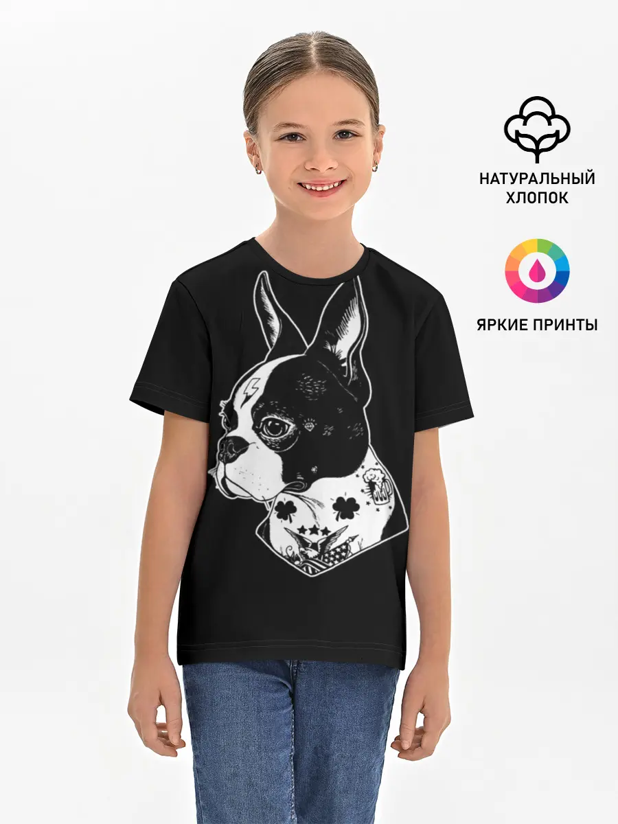 Детская базовая футболка / Французский Бульдог