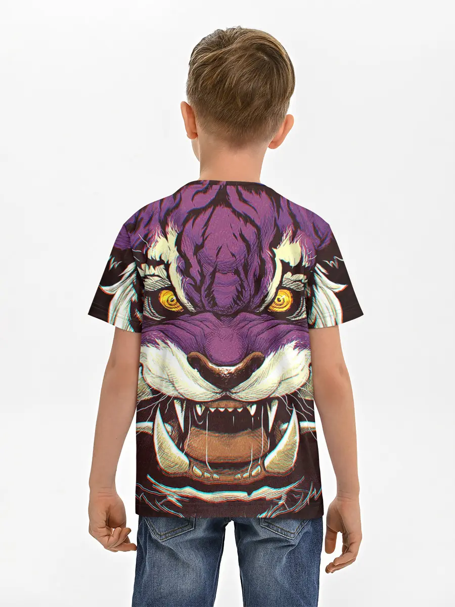 Детская базовая футболка / Маска тигра