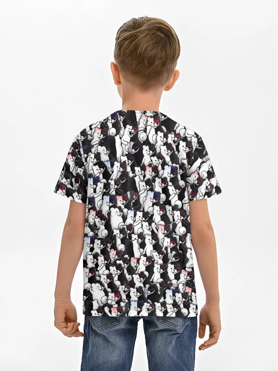 Детская базовая футболка / Черно-белые медведи