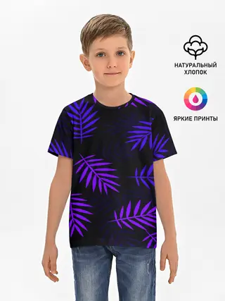 Детская базовая футболка / НЕОНОВЫЕ ТРОПИКИ