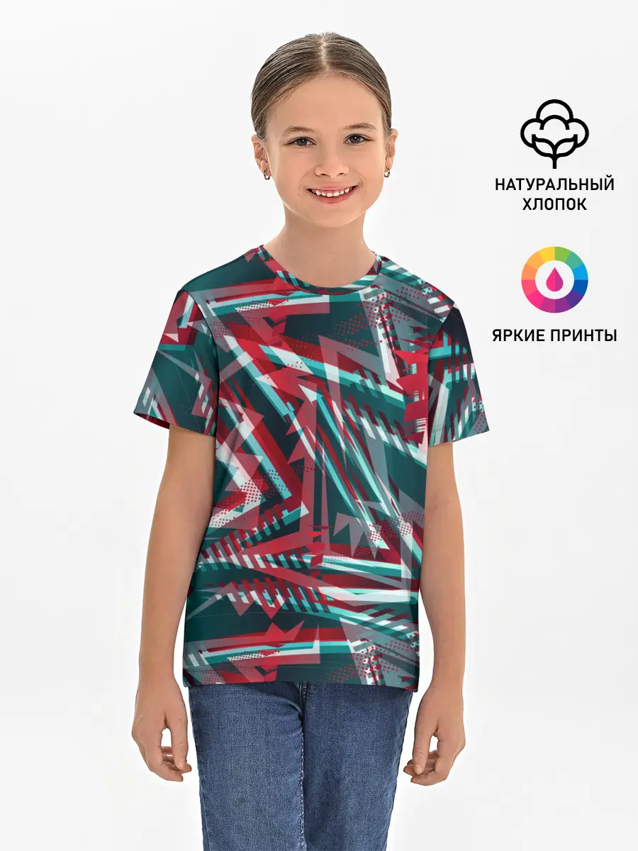 Детская базовая футболка / Glitch микс