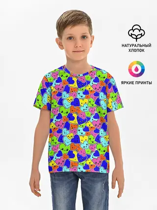 Детская базовая футболка / Сердечки