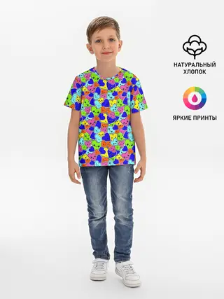 Детская базовая футболка / Сердечки