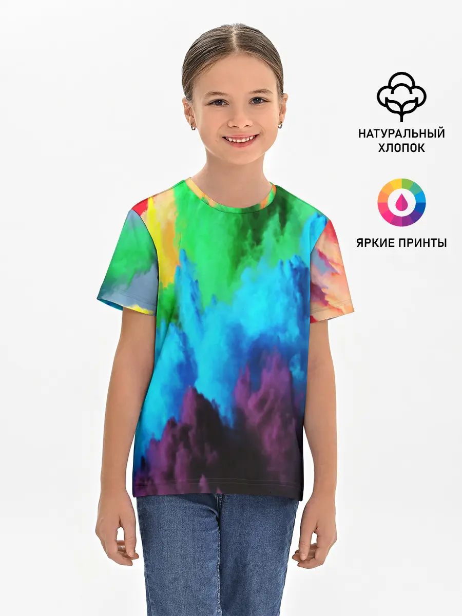 Детская базовая футболка / РАЗНОЦВЕТНЫЕ КРАСКИ