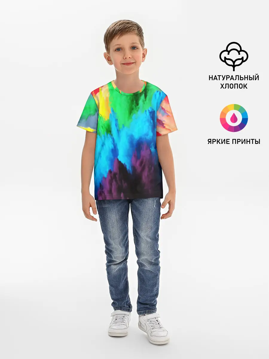 Детская базовая футболка / РАЗНОЦВЕТНЫЕ КРАСКИ