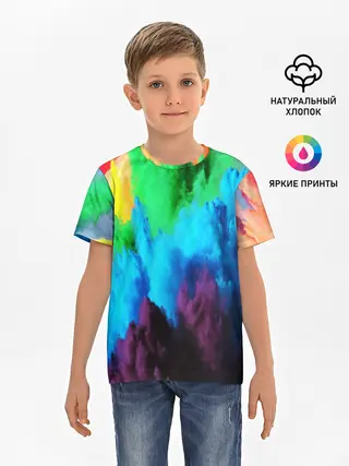 Детская базовая футболка / РАЗНОЦВЕТНЫЕ КРАСКИ