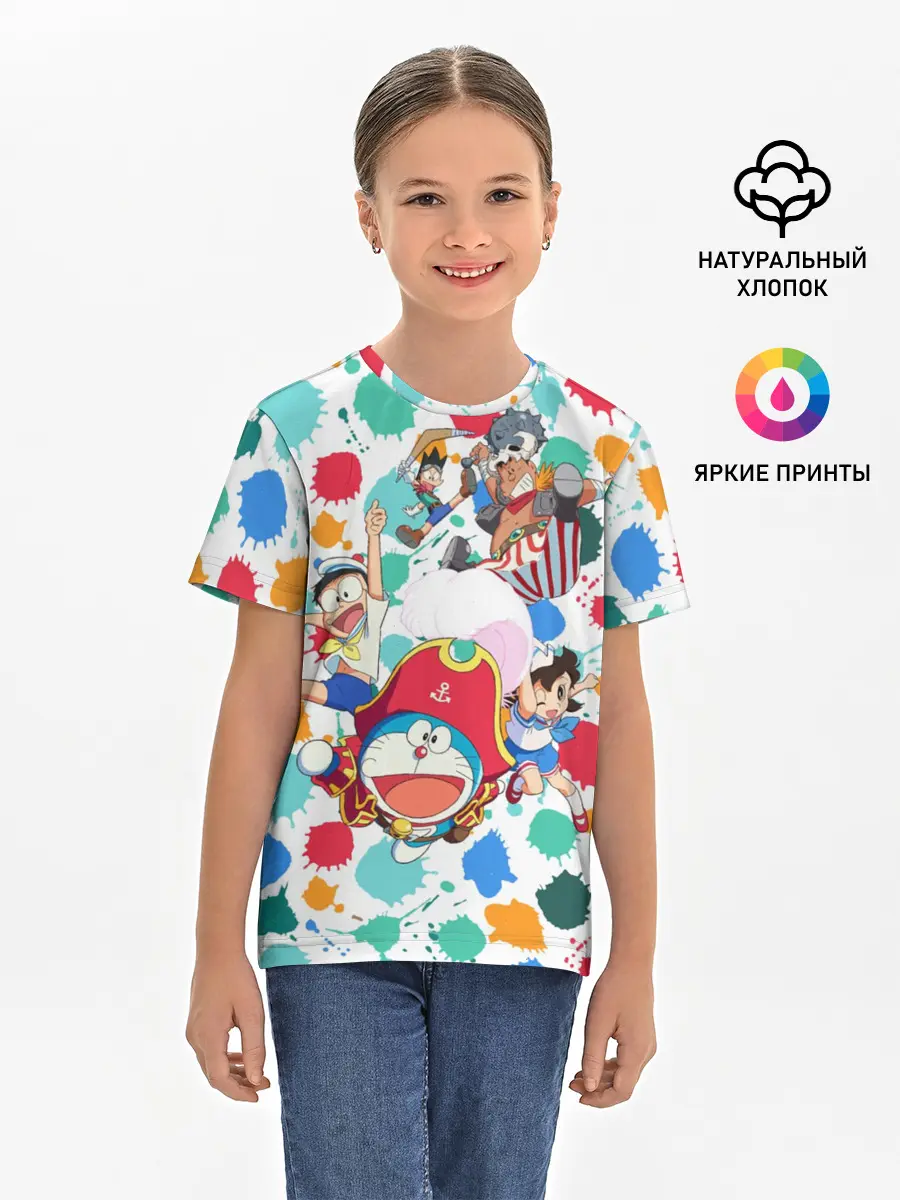 Детская базовая футболка / Дораэмон и компания