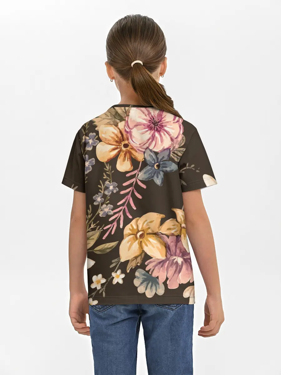 Детская базовая футболка / цветы