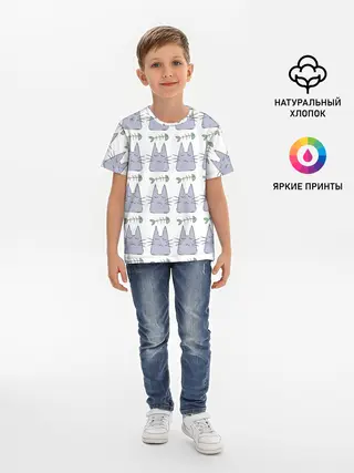 Детская базовая футболка / Кот каваий