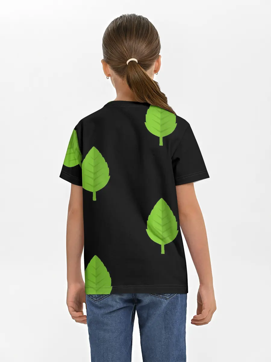 Детская базовая футболка / Птица и листочек