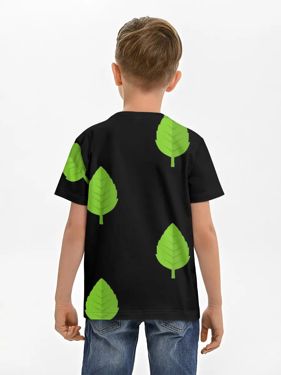 Детская базовая футболка / Птица и листочек