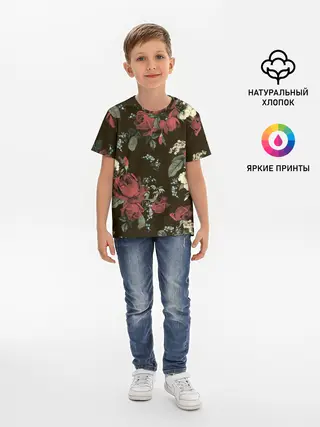Детская базовая футболка / Букет роз