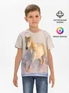 Детская базовая футболка / Белая лошадь