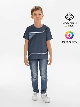 Детская базовая футболка / Металлическая 3D основа